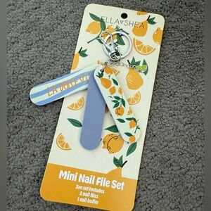 Mini Nail File Set Keychain with charm- Lemon Print & La Dolce Vita